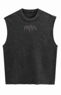 PRIMAL Cutoff Vest — Oversized Acid Wash Sleeveless | 240 GSM Heavyweight Cotton