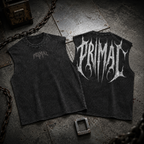PRIMAL Cutoff Vest — Oversized Acid Wash Sleeveless | 240 GSM Heavyweight Cotton