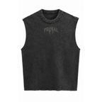PRIMAL Cutoff Vest — Oversized Acid Wash Sleeveless | 240 GSM Heavyweight Cotton