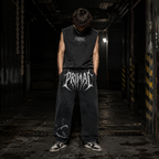 PRIMAL Cutoff Vest — Oversized Acid Wash Sleeveless | 240 GSM Heavyweight Cotton